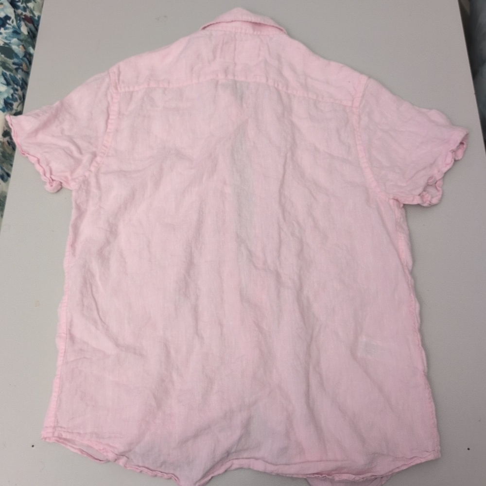 Porter & Ash Men's Pink Linen Shirt Medium - Picture 7 of 9
